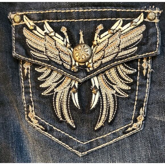 ND Weekend Cropped Jeans Embellished Fleur de Lis Pocket Women's 10 (32x29.5L) - Picture 6 of 14